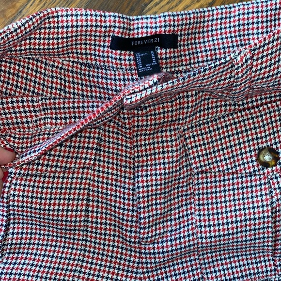 Forever21 red plaid flare pants - Picture 3 of 4